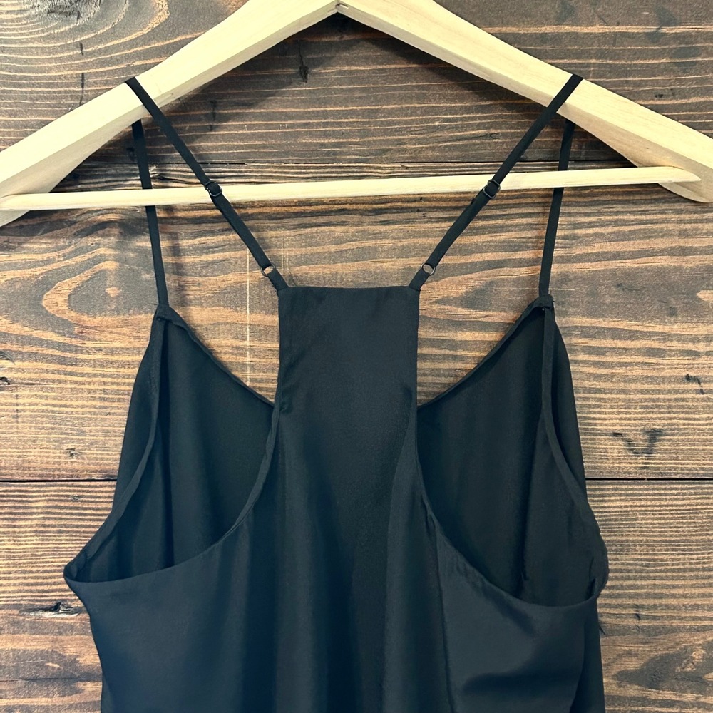 J.Crew Camisole Tank Top Women 12 Black Racerback Spaghetti Strap Capsule Basic - Picture 4 of 8